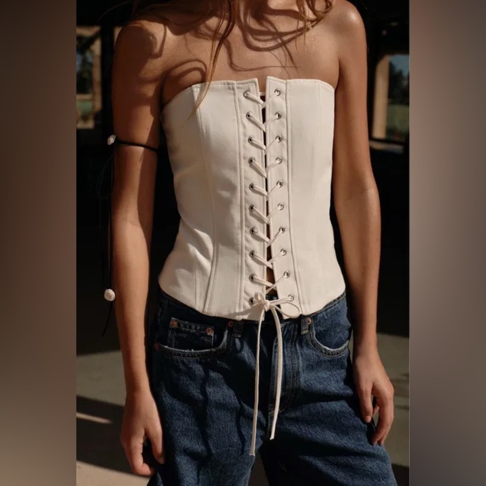 Zara trench gabardine corset top - Picture 8 of 16
